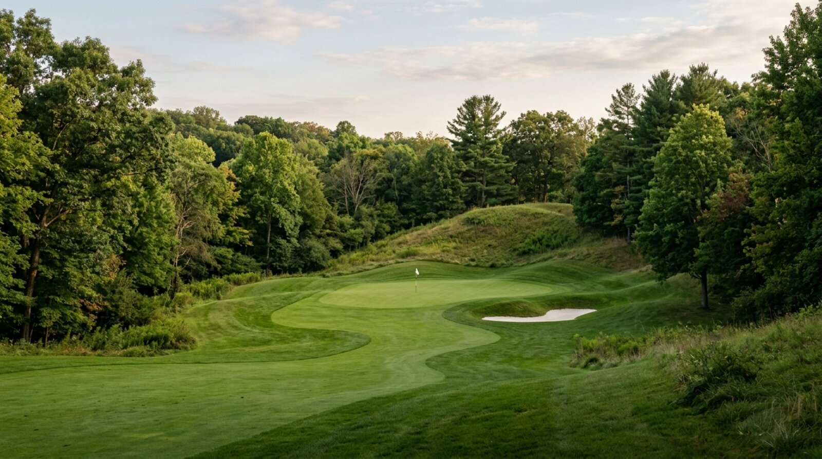 A compact, tree-framed hole on the gentler 9-hole Valley course, suited to shorter and beginner rounds